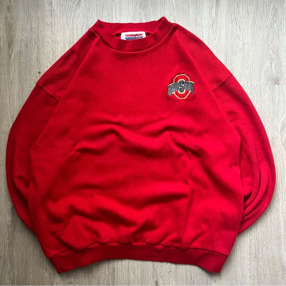 Vinage Ohio State Buckeyes Knit Thermal Sweatshirt Red Men’s Large Essential